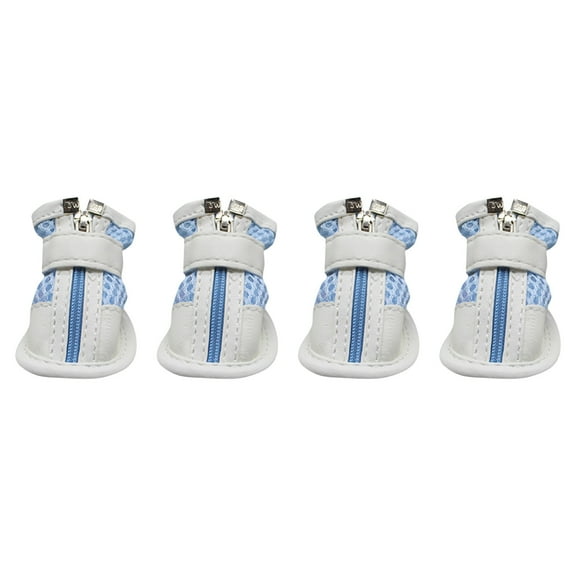 OutmaxHome 4Pcs Dog Shoes for Small Dog, Puppy Dog Boots & Paw Protectors for Winter, Summer Hot Pavement, Waterproof in Rain Weather, Ourdoor Walking, Indoor Hardfloor with Anti Slip Rubber Soles