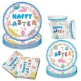 thumbnail image 1 of OutmaxHome 64 Pack Easter Disposable Paper Plates Napkins Paper Cups Set Party Tableware Spring Easter Decor Party Supplies, 1 of 6