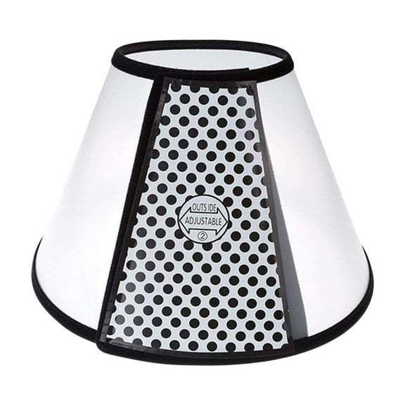 OutmaxHome Adjustable Recovery Pet Cone E-Collar for Cats Puppy Rabbit, Plastic Cat Cone Collar Wound Healing Practical Neck Cover, Neck Girth 6.3"-7.09"