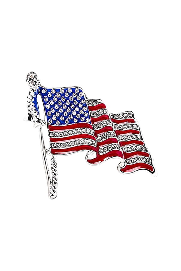 American Flag Brooch, Sparkle Decorative Brooch, for Hat, Backpack, Clothes