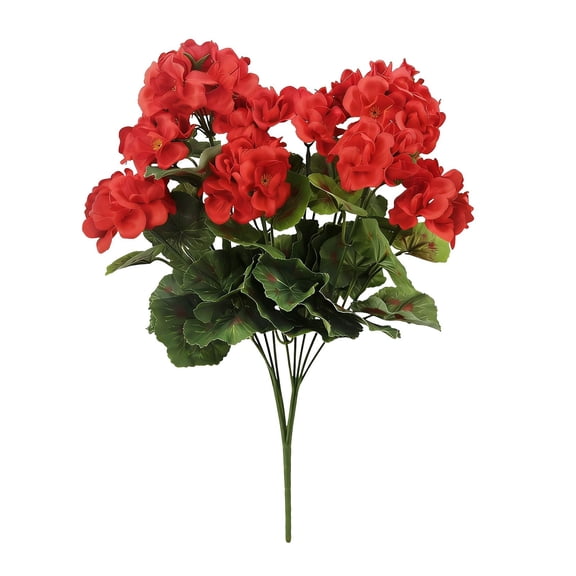 OutmaxHome Artificial Geranium Flower Bouquet for Outdoor, Durable UV-Resistant Silk Geranium, for Garden, Yard, Patio, Table Centerpiece