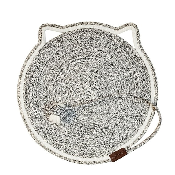 OutmaxHome Cat Scratcher Mat, Natural Sisal Rope Cat Scratch Pad, Round Horizontal Floor Cat Scratching Pads for Indoor Cats, Cat Furniture Protector for Wall, Couch, Carpets, Sofas