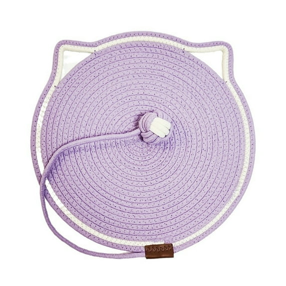 OutmaxHome Cat Scratcher Mat, Natural Sisal Rope Cat Scratch Pad, Round Horizontal Floor Cat Scratching Pads for Indoor Cats, Cat Furniture Protector for Wall, Couch, Carpets, Sofas