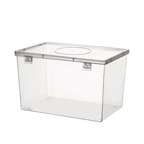 OutmaxHome Clear Bread Box with Lid, Durable Plastic Bread Box for Storage Cookies, Toast and Bread, Dishwasher Safe