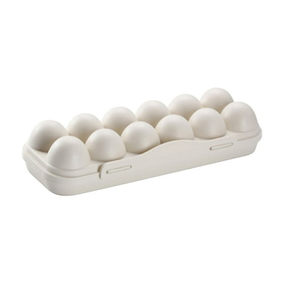 OutmaxHome Covered Egg Holders For Refrigerator, Plastic Storage Container/ Deviled Egg Tray Carrier with Lid Fits 12 Eggs