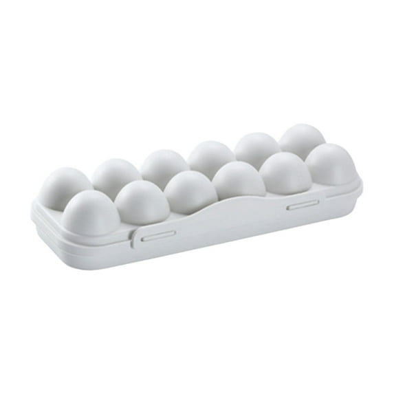 OutmaxHome Covered Egg Holders For Refrigerator, Plastic Storage Container/ Deviled Egg Tray Carrier with Lid Fits 12 Eggs