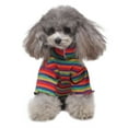 thumbnail image 1 of OutmaxHome Dog Costumes Four-Legged Clothes Turtleneck Color Stripes Shirt Soft Puppy Pajamas Spring Summer Pet Blouse, 1 of 7