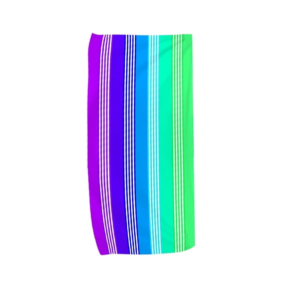 OutmaxHome Double Sided Soft Thickened Beach Towel, 29.5x59.1 Inch Quick Dry Stripe Towel, for Pool, Travel, Beach