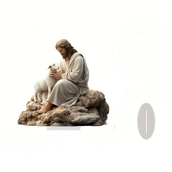 OutmaxHome Easter 2D Acrylic Nativity Religious Figures Tabletop Decorations Spring Easter Decor Party Favors