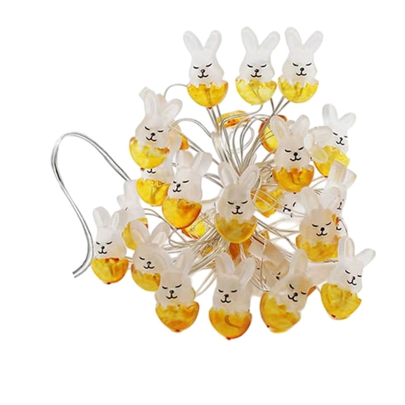 OutmaxHome Easter Bunny String Lights,Battery Operated 39Inch 10 Bulb Fairy Lights for Indoor Outdoor Easter Decor,Spring Party,Garden,Patio