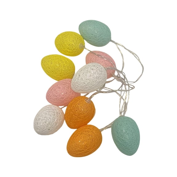OutmaxHome Easter Egg String Lights,Battery Operated 59Inch 10 Bulb Fairy Lights for Indoor Outdoor Easter Decor,Spring Party,Garden,Patio
