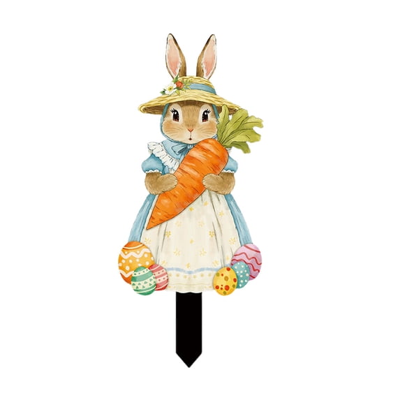 OutmaxHome Easter Garden Stakes Outdoor Garden Decorations Spring Easter Decor