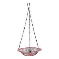 OutmaxHome Hanging Bird Feeder Tray, Large Platform Metal Mesh Seed Tray for Backyard Garden Attracting Outside Wild Birds