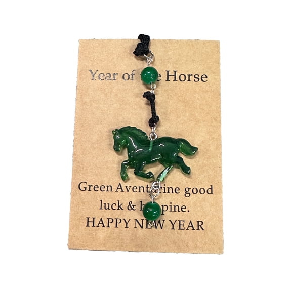 OutmaxHome Horse Pocket Hug,Lucky Amethyst Crystal Horse Keychain with Gift Card,2026 Year of the Horse Spiritual Gift,New Year Ornament for Confidence & Good Fortune