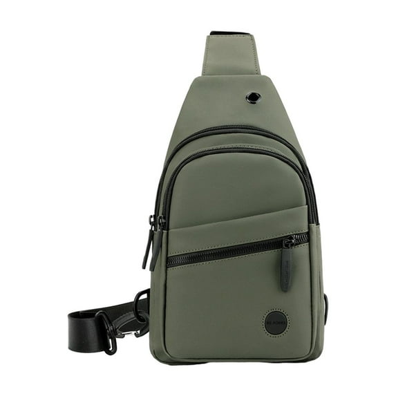 OutmaxHome Mens Sling Bag, Leather Sling Bag Waterproof Casual Daypack Chest Crossbody Bag