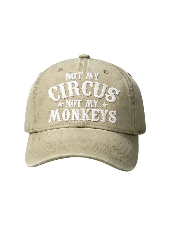 OutmaxHome “Not My Circus Not My Monkeys” Embroidery Hat, Portable Adjustable Cap for Men & Women