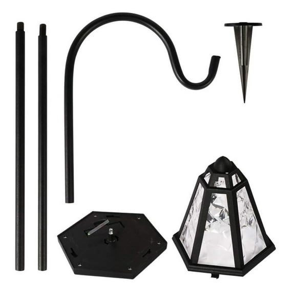 OutmaxHome Outdoor Post Lights Waterproofs Decorative Floor Lamp Vintage For Patio Garden Backyard Front/Back Door Two Post Headlights Solar Floor Lamps