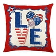 thumbnail image 1 of OutmaxHome Patriotic 4th of July Linen Pillow Covers 18x18 Inch Independence Memorial Day Throw Pillow Case Cushion Cover for Bedroom Sofa Living Room Couch Chair, 1 of 6