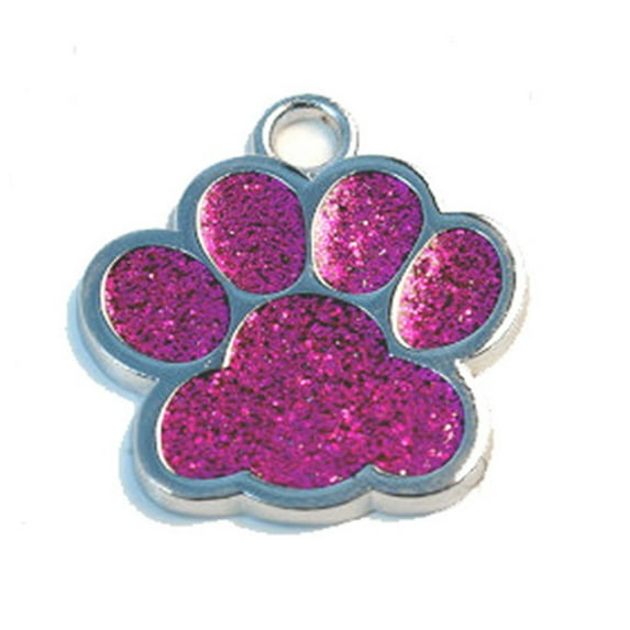 OutmaxHome Pet ID Tags, Personalized Dog Tags and Cat Tags, Custom Engraved, Easy to Read, Cute Glitter Paw Pet Tag,Dog Name Tag, Cat Name Tag, Dog Tags Personalized, Cat Tags Personalized