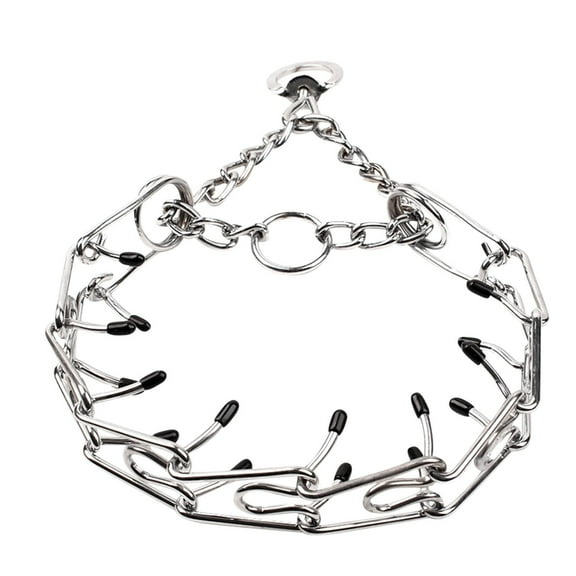 OutmaxHome Prong Collar for Dogs - No Pull Choke Collar for Dogs, Pinch Collar for Dog, Adjustable Training Collar & Walking Tool for Small, Medium, or Large Breed - Stainless Steel Metal Choker Chain
