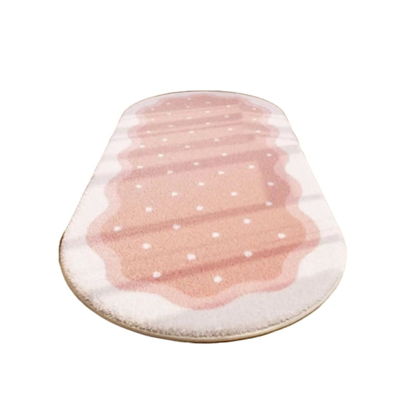 OutmaxHome Soft Fluffy Oval Rug, 16x32 Inch Non-Slip Washable Rug, for Livingroom, Bedroom, Kitchen