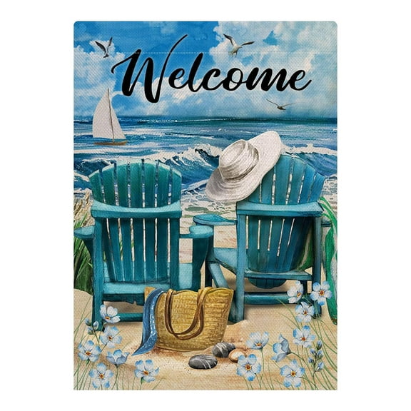 OutmaxHome Summer Cool Double-Sided Garden Flag, 11.8x17.7 Inch Decorative Patio Flag, Fade-Resistant Linen, for Yard, Beach, Pool – Easy to Hang, Machine Washable, Unique Outdoor Decor & Gift