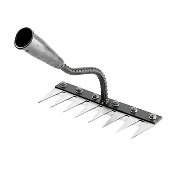OutmaxHome Weed Puller Tool Garden Weed Pulling Tool, Garden Weeder Tool Uprooting Weeding Tool, 8 Teeth Manganese Steel Forged Hand Weeder for Vegetable Gardening Backyard Farm Planting & Weeding