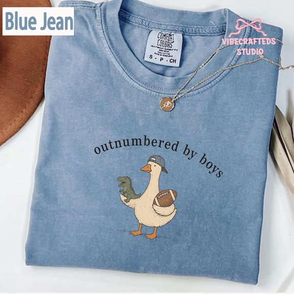 Outnumbered By Boys Shirt, Boy Mom Goose Tee, Funny Boy Mama Shirt, Baseball Football Mom Tee, Retro Mom Graphic Shirt, Tee