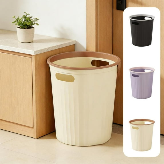 Outoloxit 10.6-Gallon Trash Can, Slim Plastic Wastebasket for Bathroom, Kitchen, Office, Bedroom with Bag Retainer Ring, Space-Saving Design