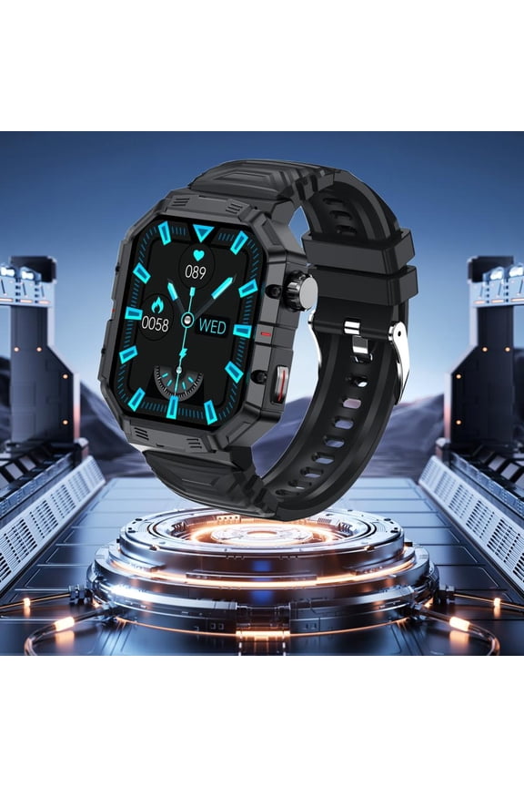 2.02-Inch TFT Smartwatch with Bluetooth Calling, Message Push, Multiple Sports Modes, IP68 Waterproof, 5-Day Battery Life