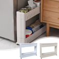 thumbnail image 1 of Outoloxit 2-Tier Narrow Crevice Storage Rack for Kitchen, Bathroom, Living Room - Multi-Functional Movable Organizer with Space-Saving Design, 1 of 8
