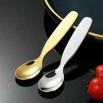 Outoloxit 304 Stainless Steel Baby Spoon for Self Feeding, Toddler Utensils Set, Thickened Infant Weaning Spoons, BPA-Free Complementary Feeding Spoon for Kids, Household Mini Tableware, 1-Pack