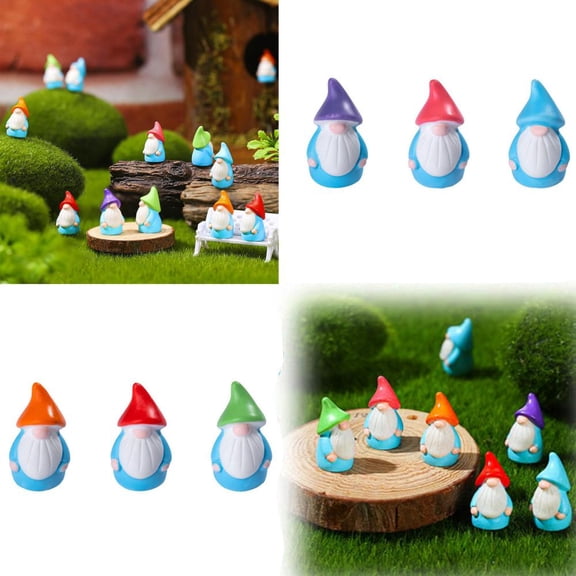 Outoloxit 30Pcs Mini Gnome Figurines for Diy Garden Decor, Hand-Painted Waterproof Ornaments for Crafts and Home Decoration