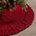 thumbnail image 1 of Outoloxit 36-Inch Knitted Christmas Tree Skirt for Small Trees with Tie Closure, Soft Durable Polyester, Festive Holiday Decoration for Home and Office, 1 of 8