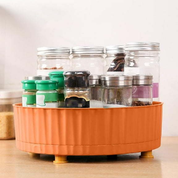 Outoloxit 360-Degree Rotating Spice Rack Organizer, Multi-Purpose Kitchen Countertop Storage Box for Spices and Cosmetics, Space-Saving Design with Easy Access