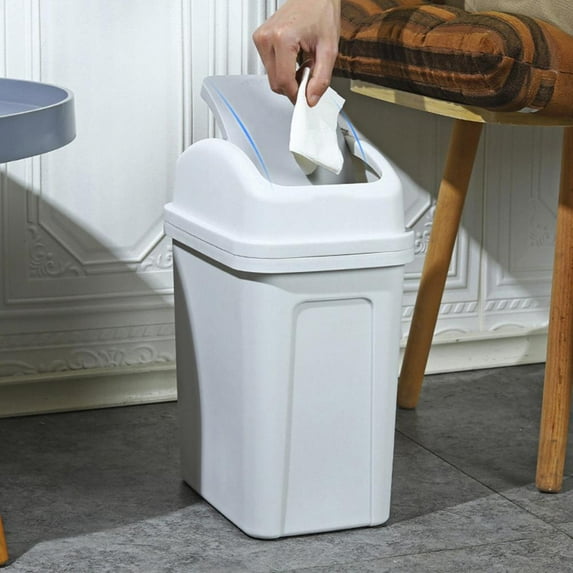 Outoloxit 4.5 Gallon Automatic Closing Swivel Lid Garbage Can, Touch-Free Plastic Trash Bin for Kitchen Bathroom Office Home