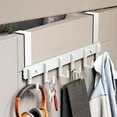 thumbnail image 1 of Outoloxit 6-Hook Over The Door Hanger No Drill Towel Rack for Bathroom Bedroom Dormitory Space Saving Organizer, 1 of 8