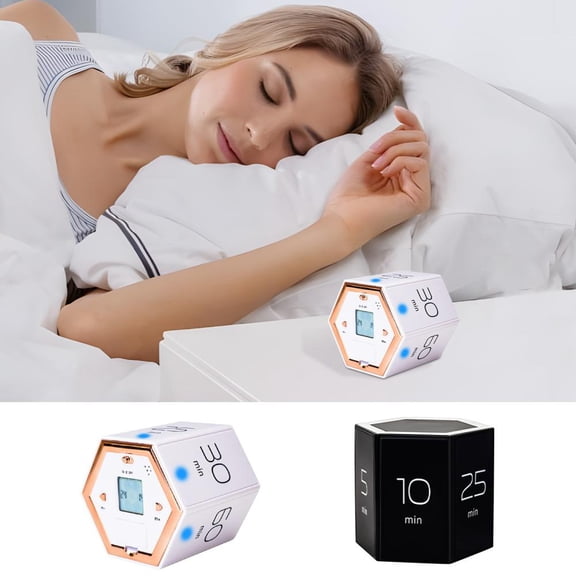 Outoloxit 6-Sided Flip Timer Multi-Sided Countdown Timer for Kitchen Study Exercise and Gaming with Large Display and Easy Operation