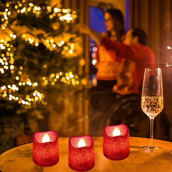 Outoloxit 6Pcs Flameless LED Candles with Realistic Flickering Flame Effect, Battery Operated Electronic Tea Lights for Christmas Home Decor, Romantic Dinner Ambiance, Wedding, Party