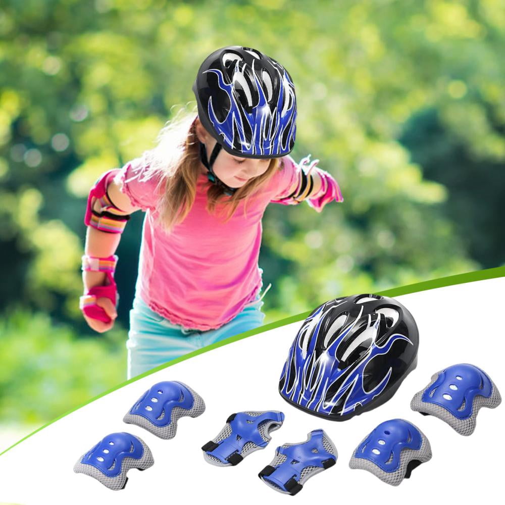 Outoloxit 7-Piece Kids Protective Gear Set with Helmet, Knee Pads, Elbow & Wrist Guards for Biking Skateboarding Roller Skating