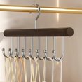 thumbnail image 1 of Outoloxit 8-Hook Wooden Belt Rack for Closet Organization, Multifunctional Hanger for Ties, Scarves and Belts, Sturdy Space-Saving Storage Solution, 1 of 7
