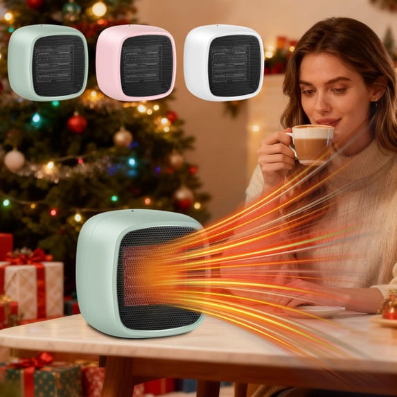 Outoloxit 800W Portable Space Heater for Desk Office Home, Fast Heating with Safety Protection, Energy Efficient Quiet Personal Heater