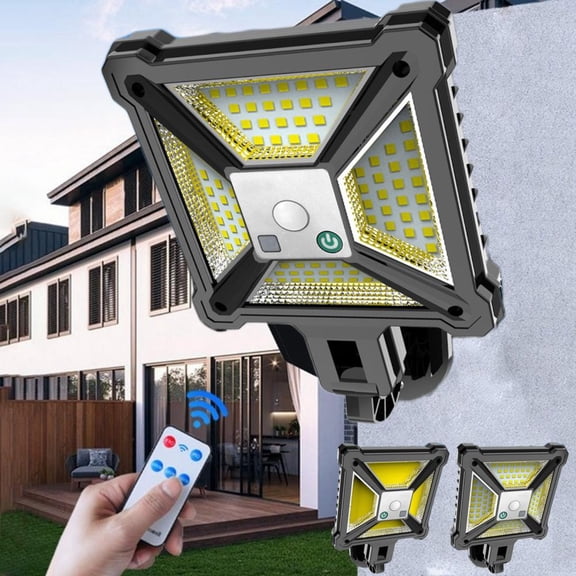 Outoloxit 88 Bright LED Solar Motion Sensor Security Lights with IP65 Waterproof, 3 Lighting Modes and Remote Control for Outdoor Wall, Fence, Yard, Garden, Patio