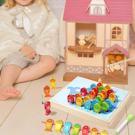 Outoloxit 9-in-1 Multifunctional Educational Building Block Toy Box for Kids with Alphabet, Number Pairing, Fishing, Painting & More Interactive Learning Games