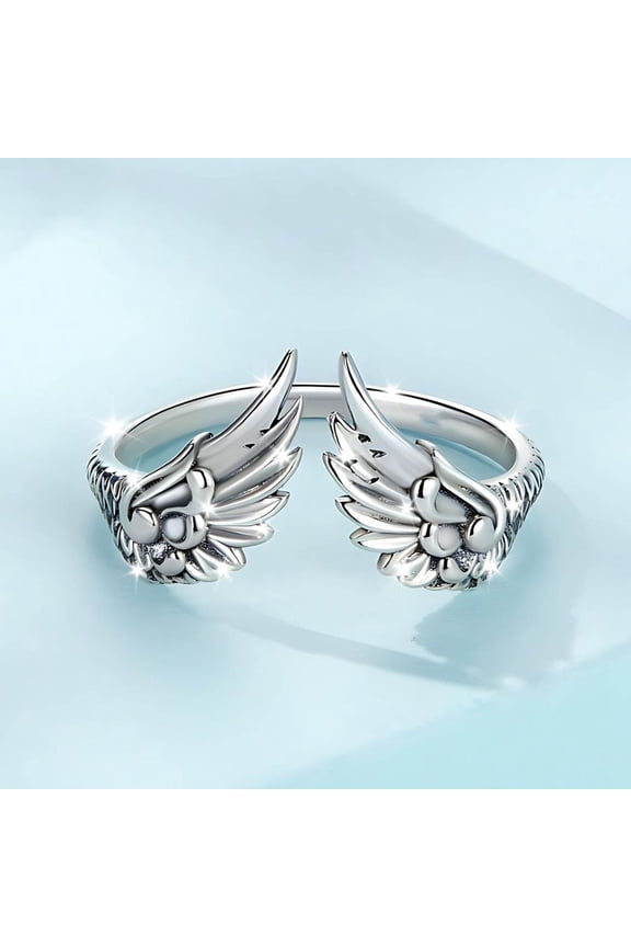 Adjustable Stacking Ring for Women with Dog Paw and Feather Design - Vintage Wrap Statement Jewelry, Perfect Gift for Birthday and Anniversary