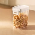 thumbnail image 1 of Outoloxit Airtight Food Storage Container with Push-Button Seal - Transparent Plastic Canister for Dry Food, Grains, and Snacks - Stackable Design, 1 of 8
