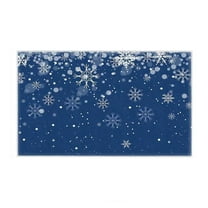 VWRXBZ Water Absorbent Mat, 19.7x31.5 Inch Snowflake Kitchen Rugs and Mats, Blue Non-Slip Winter Mat for Christmas Kitchen Decorations for Front Back Door and Entryway