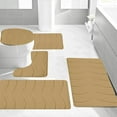 thumbnail image 1 of Outoloxit Bathroom Rugs Sets 3 Piece, Foam Bath Mat 5 Set Bathroom Rugs for 5 Pcs Toilet Mats Universal Soft Comfortable Water Absorption Non-Slip Thick Machine Washable Easier to Dry Dark, 1 of 6
