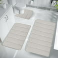 thumbnail image 1 of Outoloxit Bathroom Rugs Sets 3 Piece, Foam Bath Mat Set Bathroom Rugs for 3 Pcs Toilet Mats Universal Soft Comfortable Water Absorption Non-Slip Thick Machine Washable Easier to Dry Dark, 1 of 8
