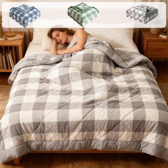 Outoloxit Breathable Lightweight Summer Quilt for Cooling Comfort, Size 78.74 By 59.06 Inches, Temperature Regulating and Easy to Clean